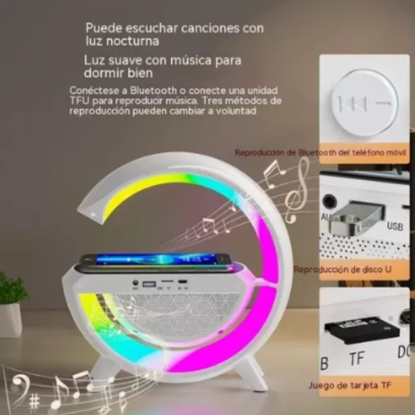 PARLANTE LAMPARA CARGADOR INALÁMBRICO